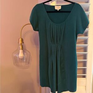 Madison Marcus Teal Scoop-Neck Pleated Short Sleeve long top or short dress